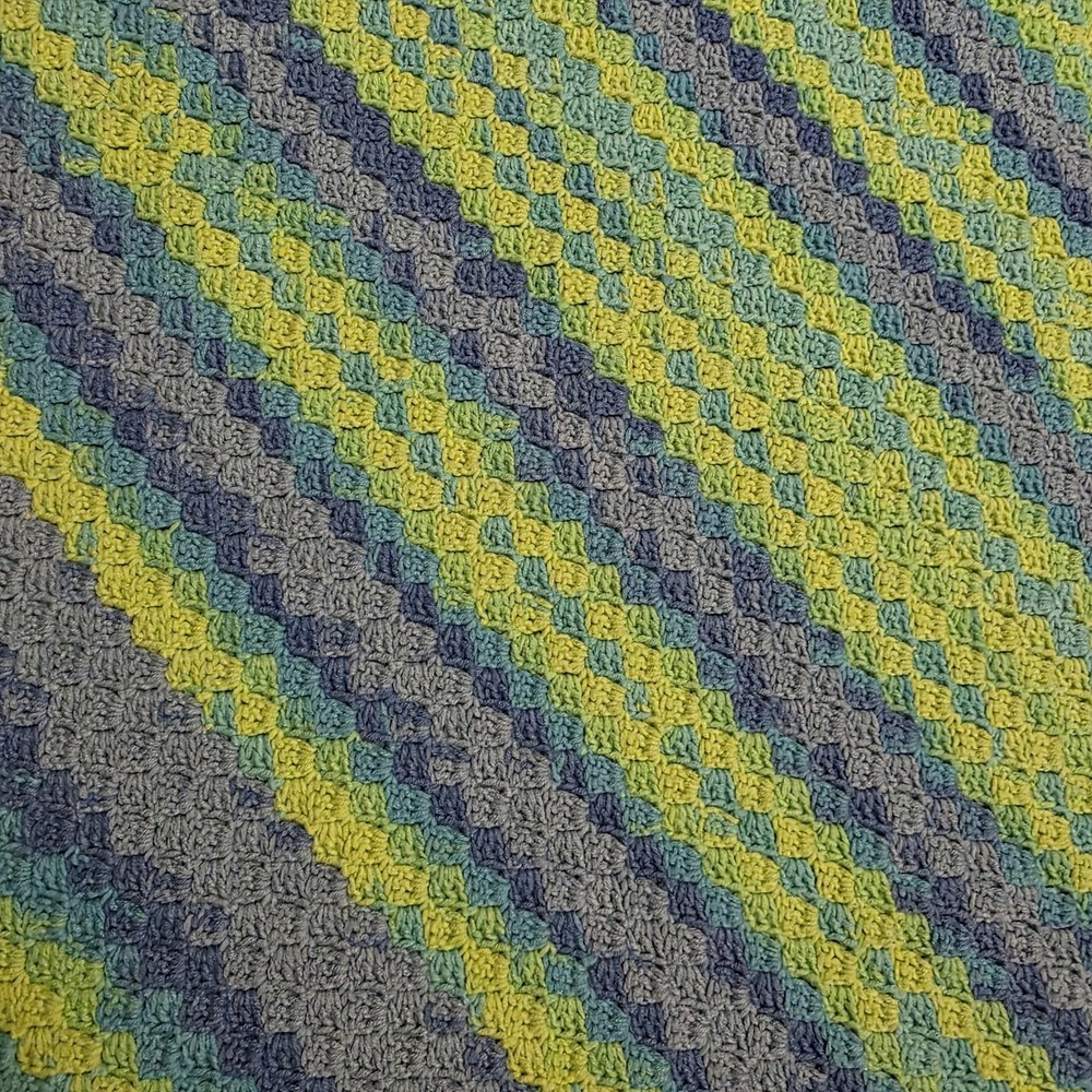 Baby Blanket Cover Throw Knitted Handmade Acrylic Boys Girls Vintage 38"‎ x 26"